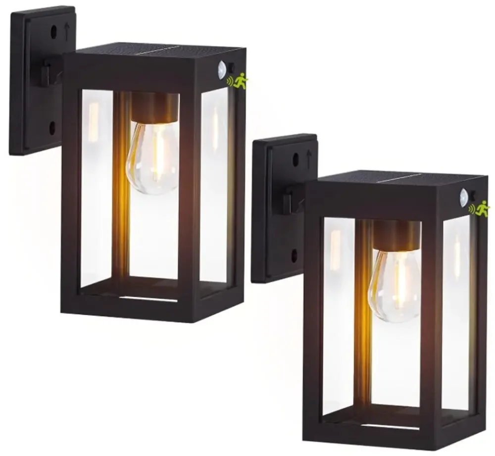 MDENLT Solar Outdoor Wall Lights Dusk to Dawn 2 Pack